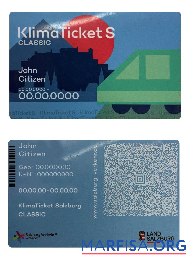 Downloadable Austria Klima Ticket S download for verification